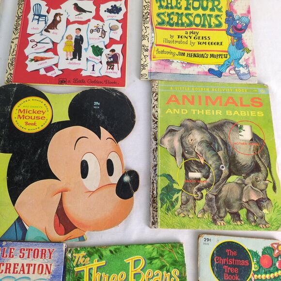 Vintage Lot of 12 Children's Books 1940s-70s Little Golden Disney Words Animals+ - Picture 6 of 11
